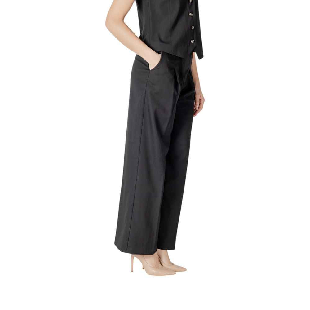 ICHI Black Polyester Pant