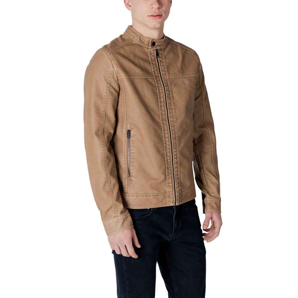 Jack Jones Beige Polyester Jackets & Coat