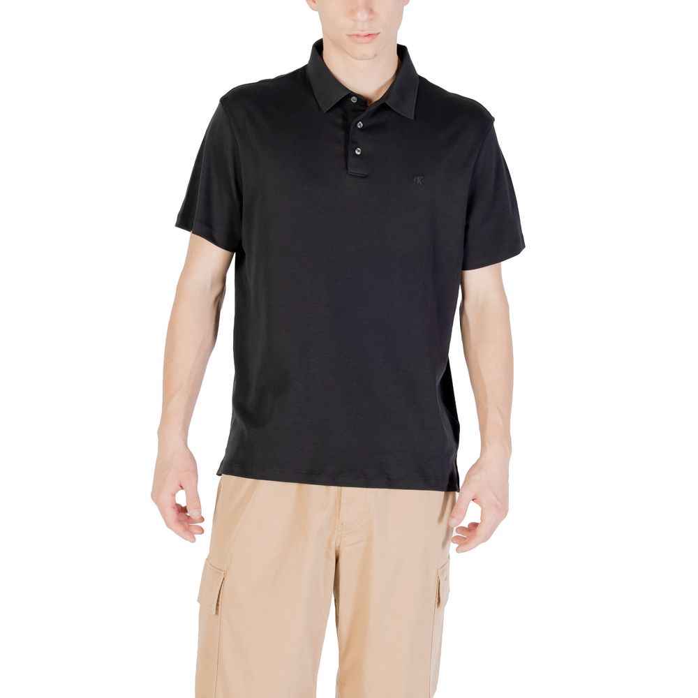 Calvin Klein Black Cotton Polo Shirt