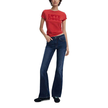 Desigual Blue Cotton Bootcut Jean