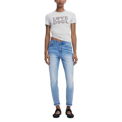 Desigual Light Blue Cotton Skinny Jean