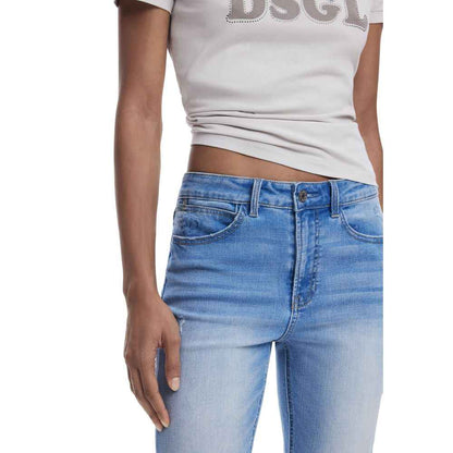 Desigual Light Blue Cotton Skinny Jean