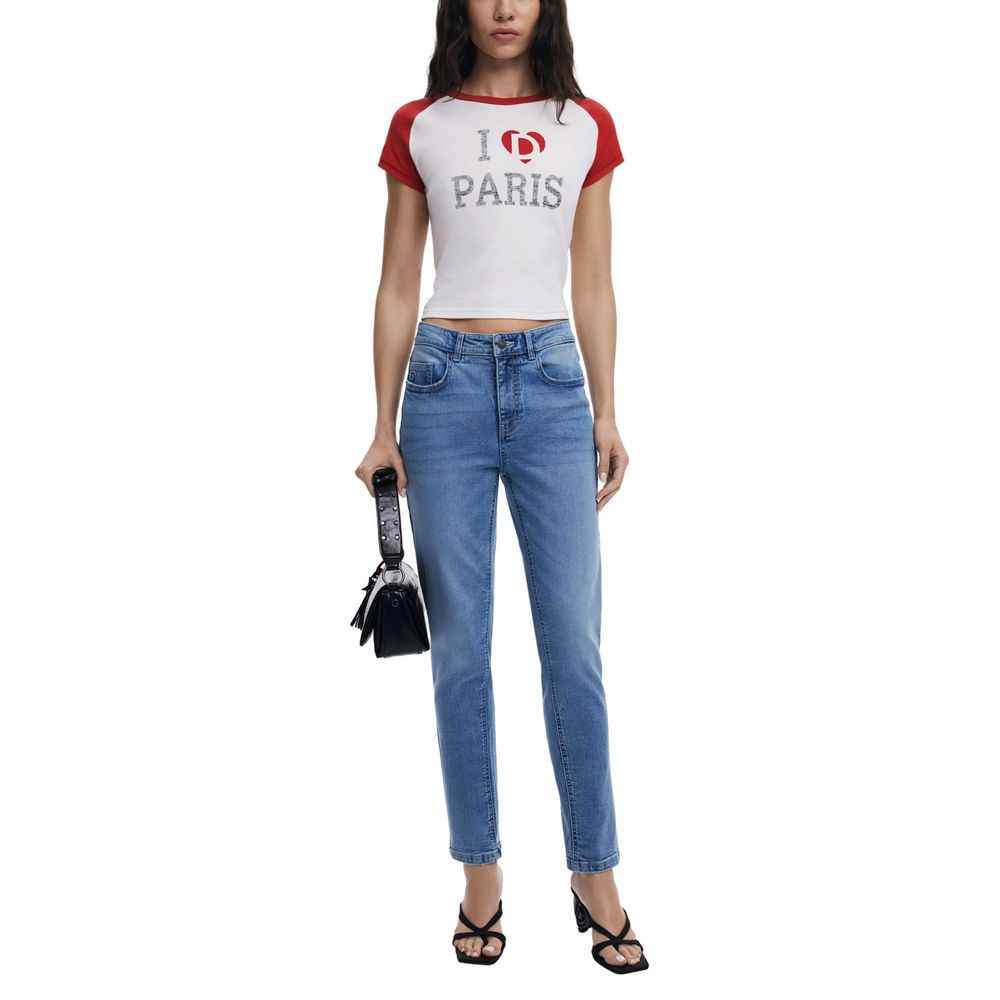 Desigual Light Blue Cotton Skinny Jean