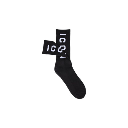 Icon Logo Verticale Unisex Cotton Sock Black Premium