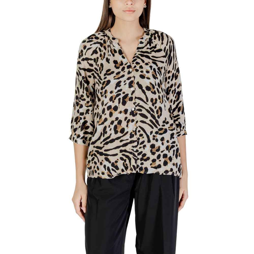 ICHI Beige Viscose Shirt