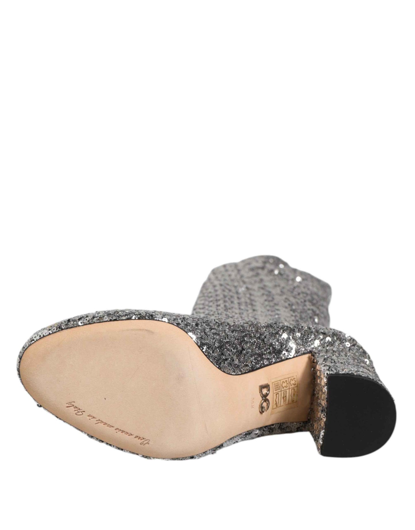 Dolce & Gabbana High Heel Boots Sequins Glitter - Zilver