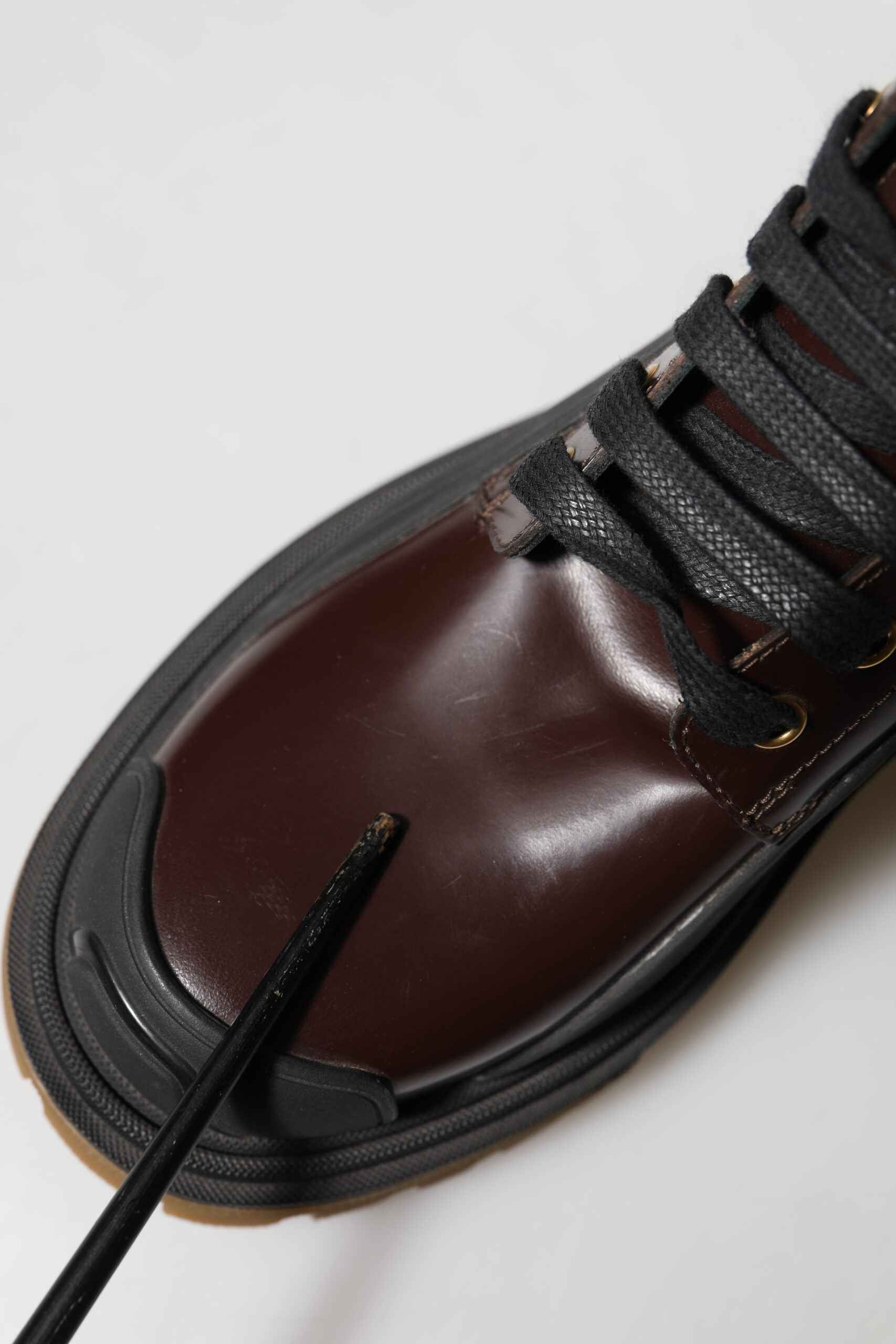 Dolce & Gabbana Korte Boots Leren Biker Maroon Midcalf