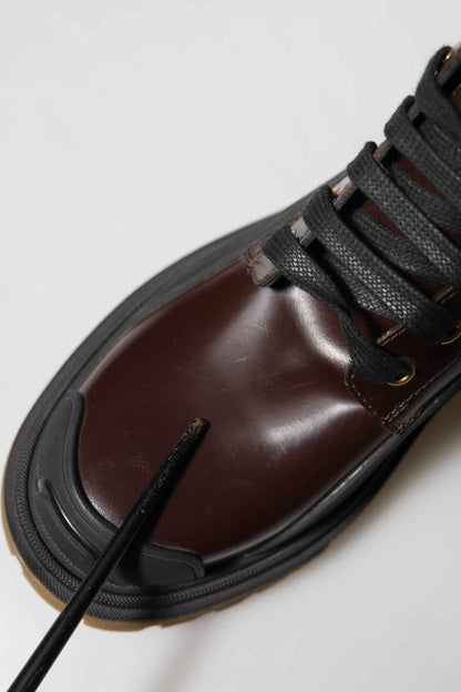 Dolce & Gabbana Korte Boots Leren Biker Maroon Midcalf