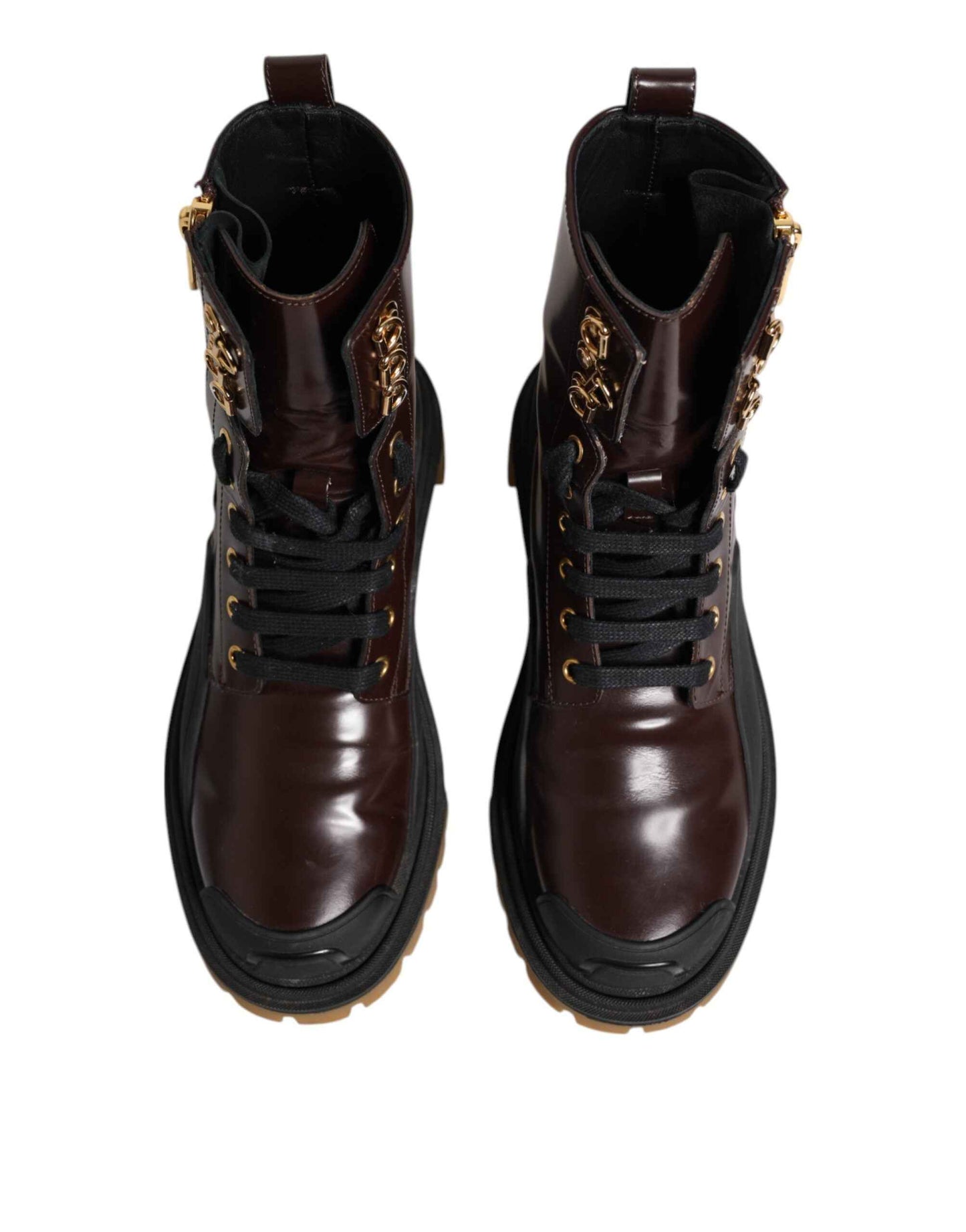 Dolce & Gabbana Korte Boots Leren Biker Maroon Midcalf