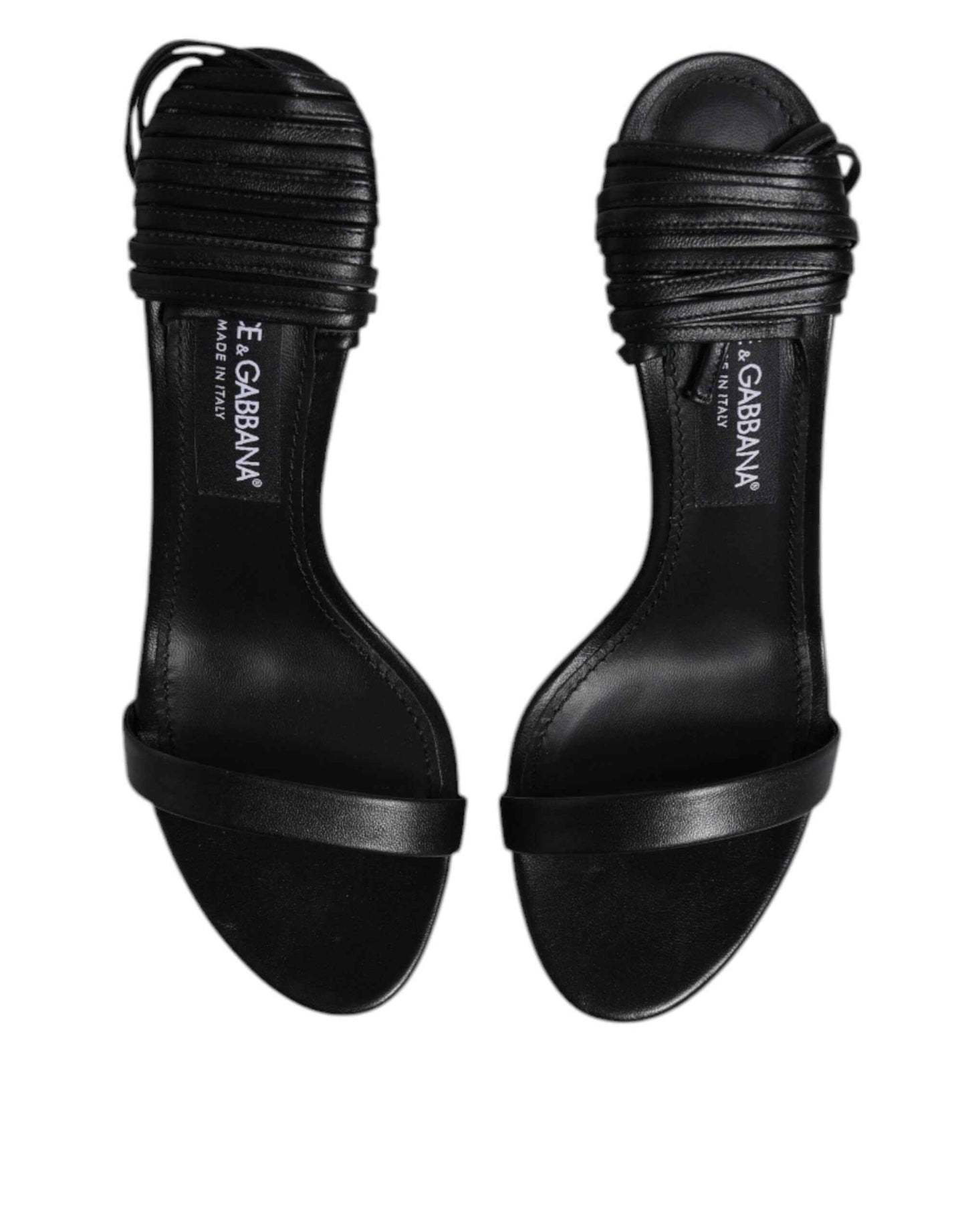 Dolce Gabbana Heels Sandals Leder Stiletto - Zwart