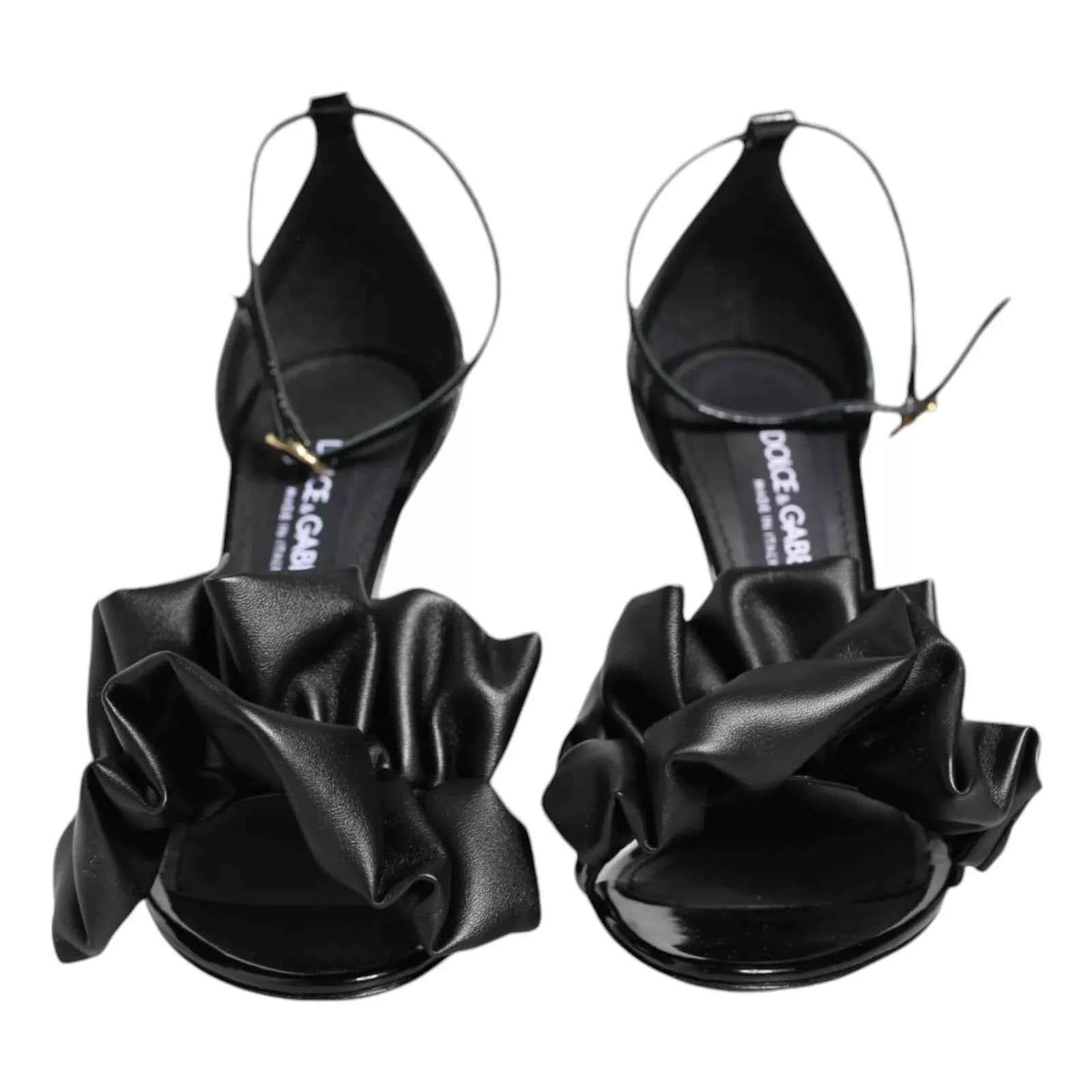 Dolce & Gabbana H Leren Sandalen Met Enkelriem - Zwart