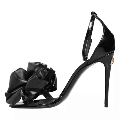 Dolce & Gabbana H Leren Sandalen Met Enkelriem - Zwart