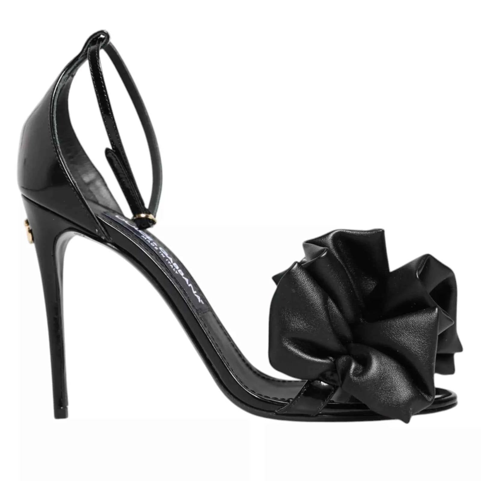 Dolce & Gabbana H Leren Sandalen Met Enkelriem - Zwart