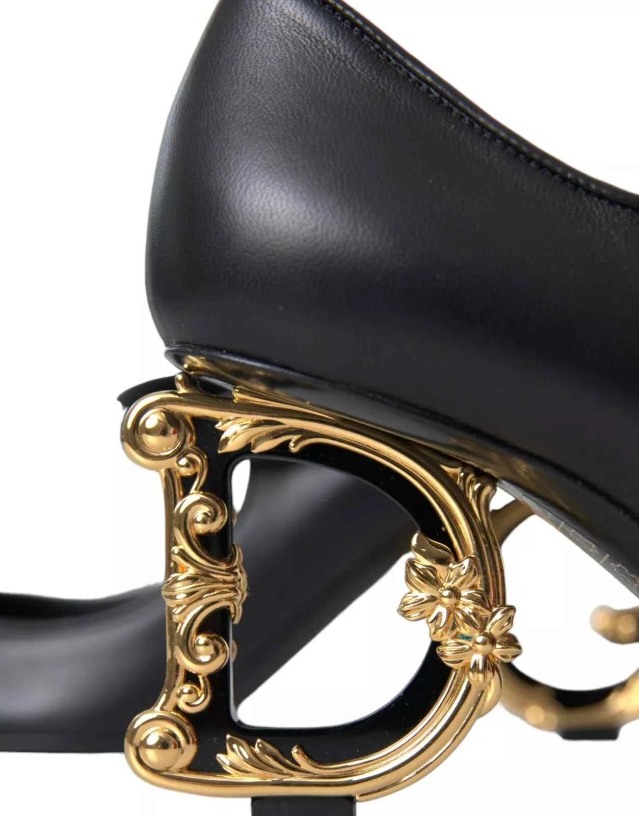 Dolce Gabbana Mary Janes Pumps Leather Logo Zwart Luxueus