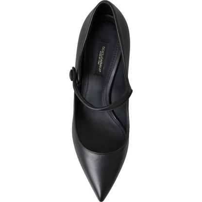 Dolce Gabbana Mary Janes Pumps Leather Logo Zwart Luxueus