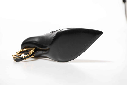 Dolce Gabbana Mary Janes Pumps Leather Logo Zwart Luxueus