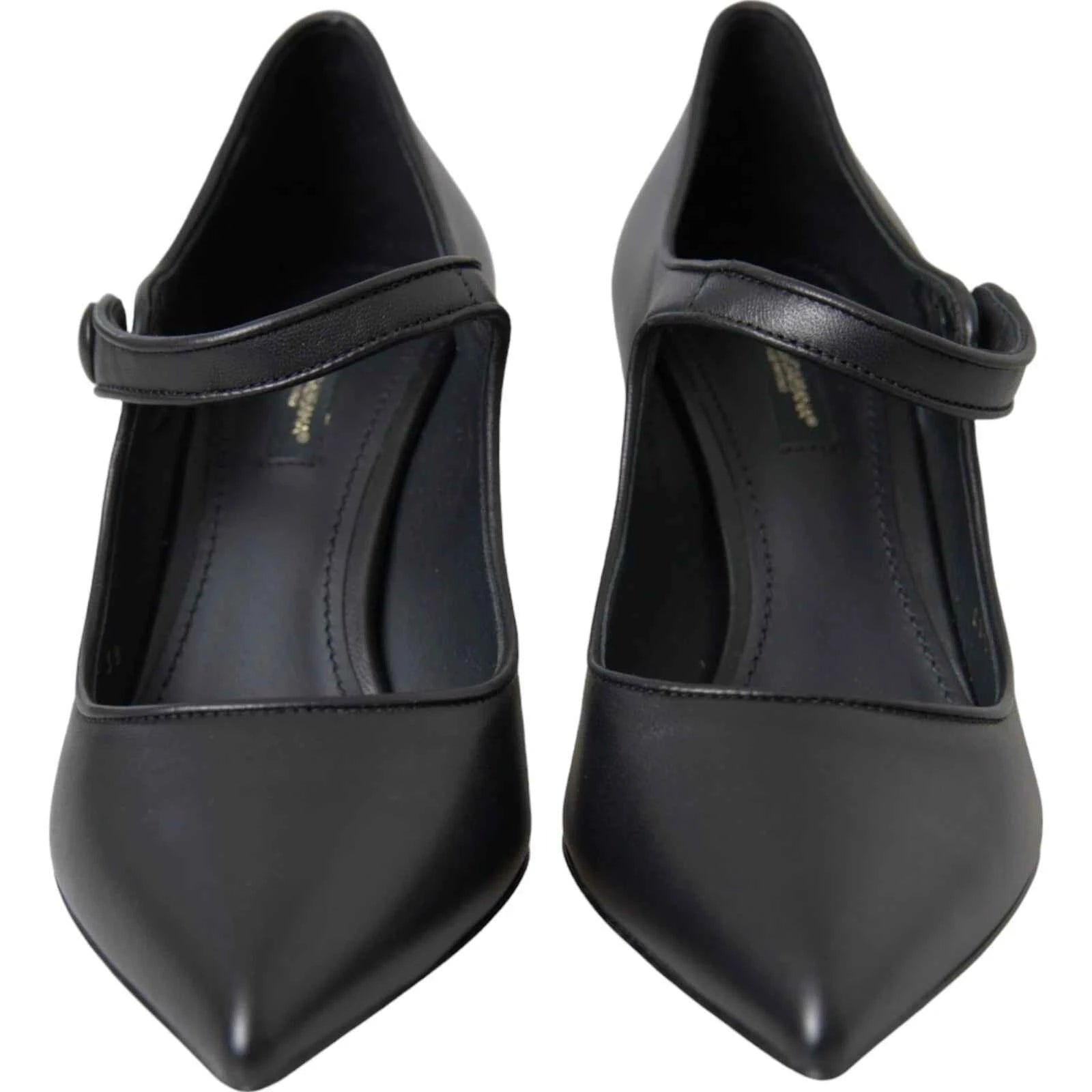 Dolce Gabbana Mary Janes Pumps Leather Logo Zwart Luxueus