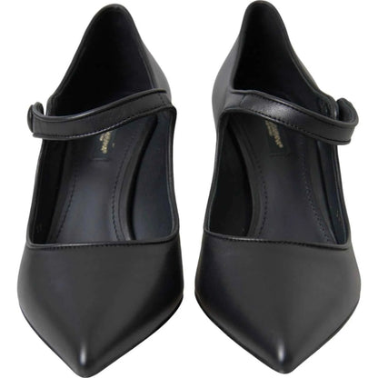 Dolce Gabbana Mary Janes Pumps Leather Logo Zwart Luxueus