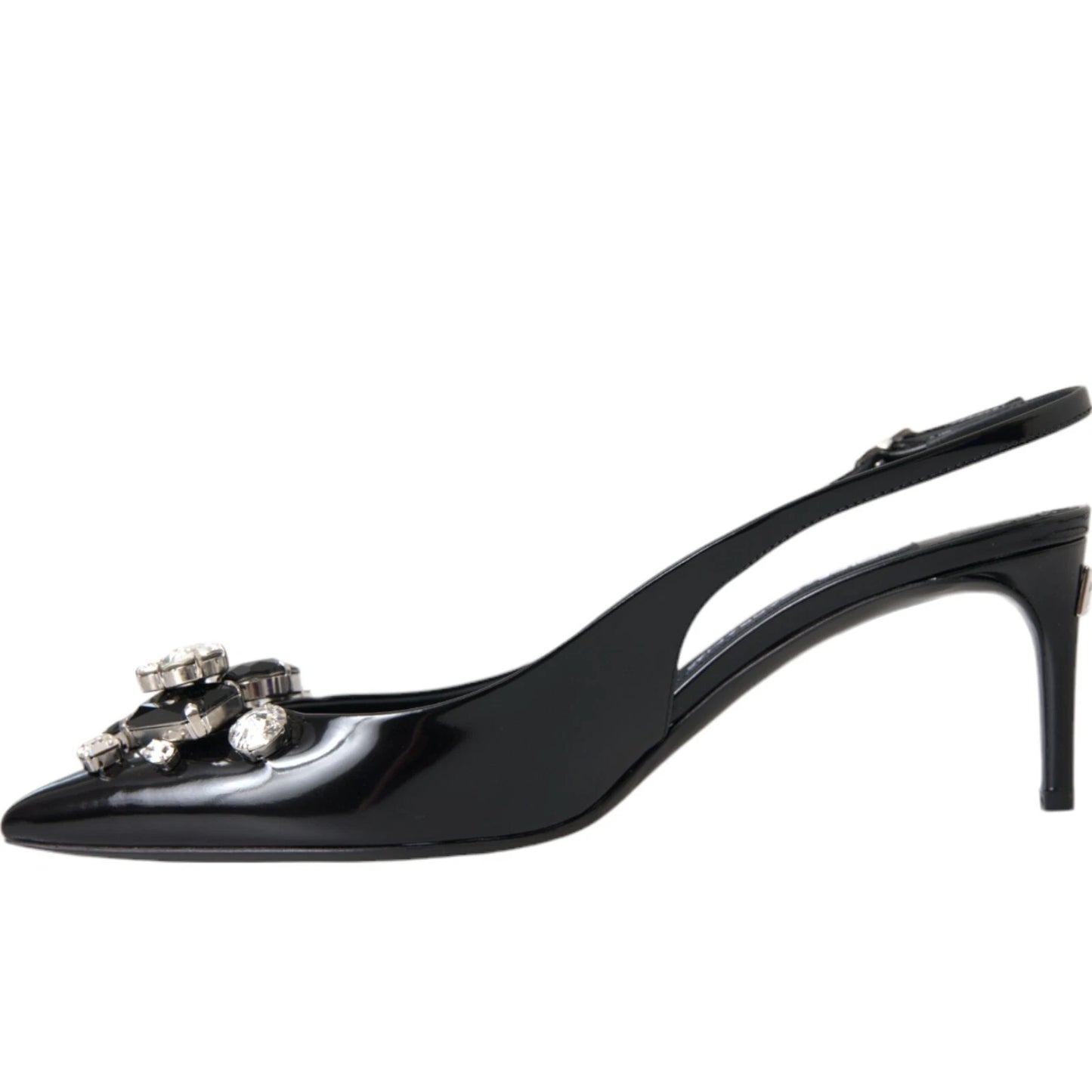Dolce & Gabbana Kristal Slingback Patent Leer - Zwart