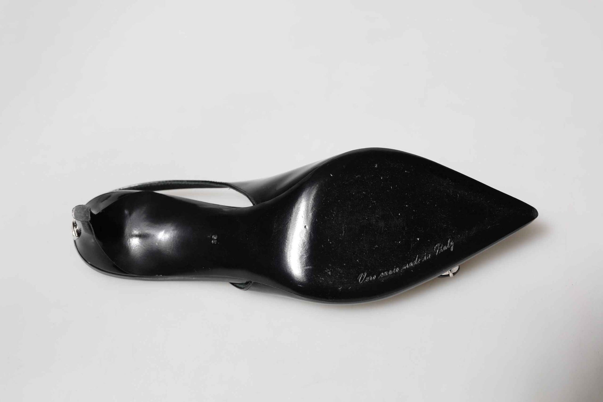 Dolce & Gabbana Kristal Slingback Patent Leer - Zwart