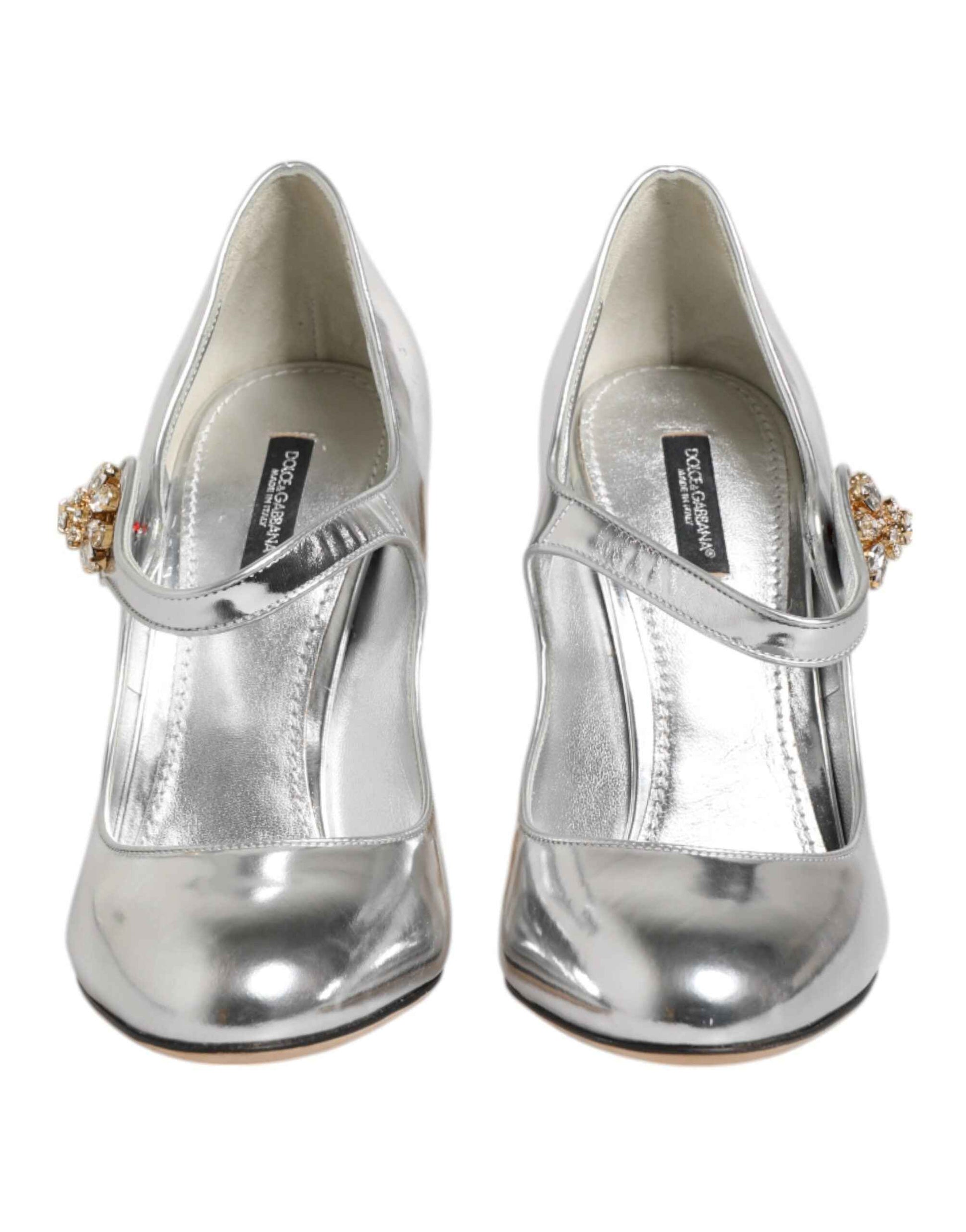 Dolce & Gabbana M Zilveren Mary Jane Pumps Kroonluchterhak