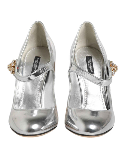 Dolce & Gabbana M Zilveren Mary Jane Pumps Kroonluchterhak