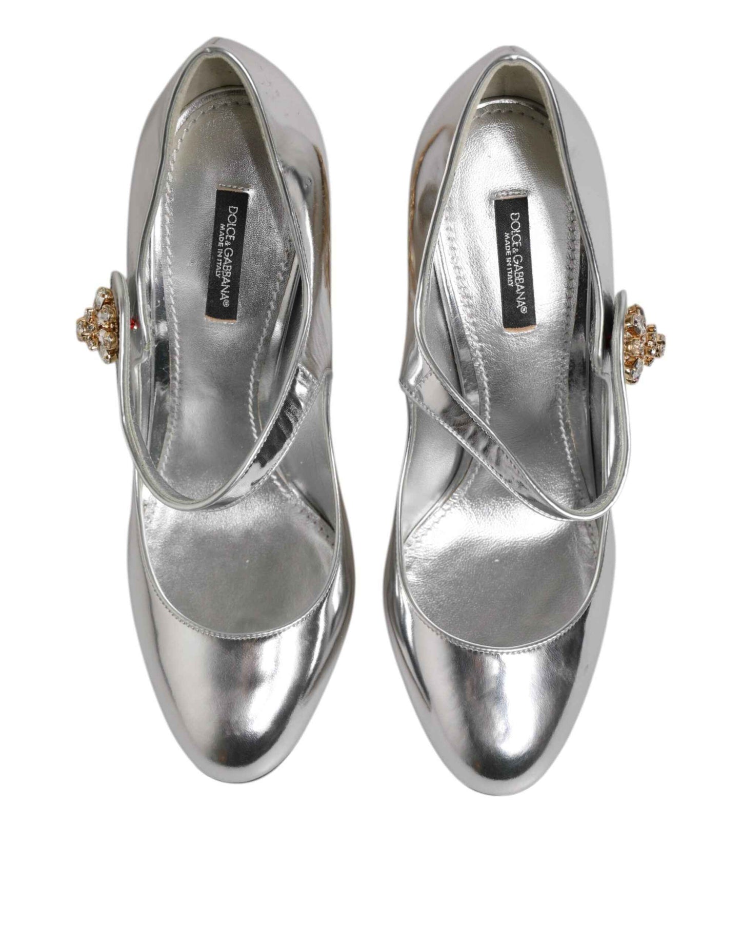 Dolce & Gabbana M Zilveren Mary Jane Pumps Kroonluchterhak
