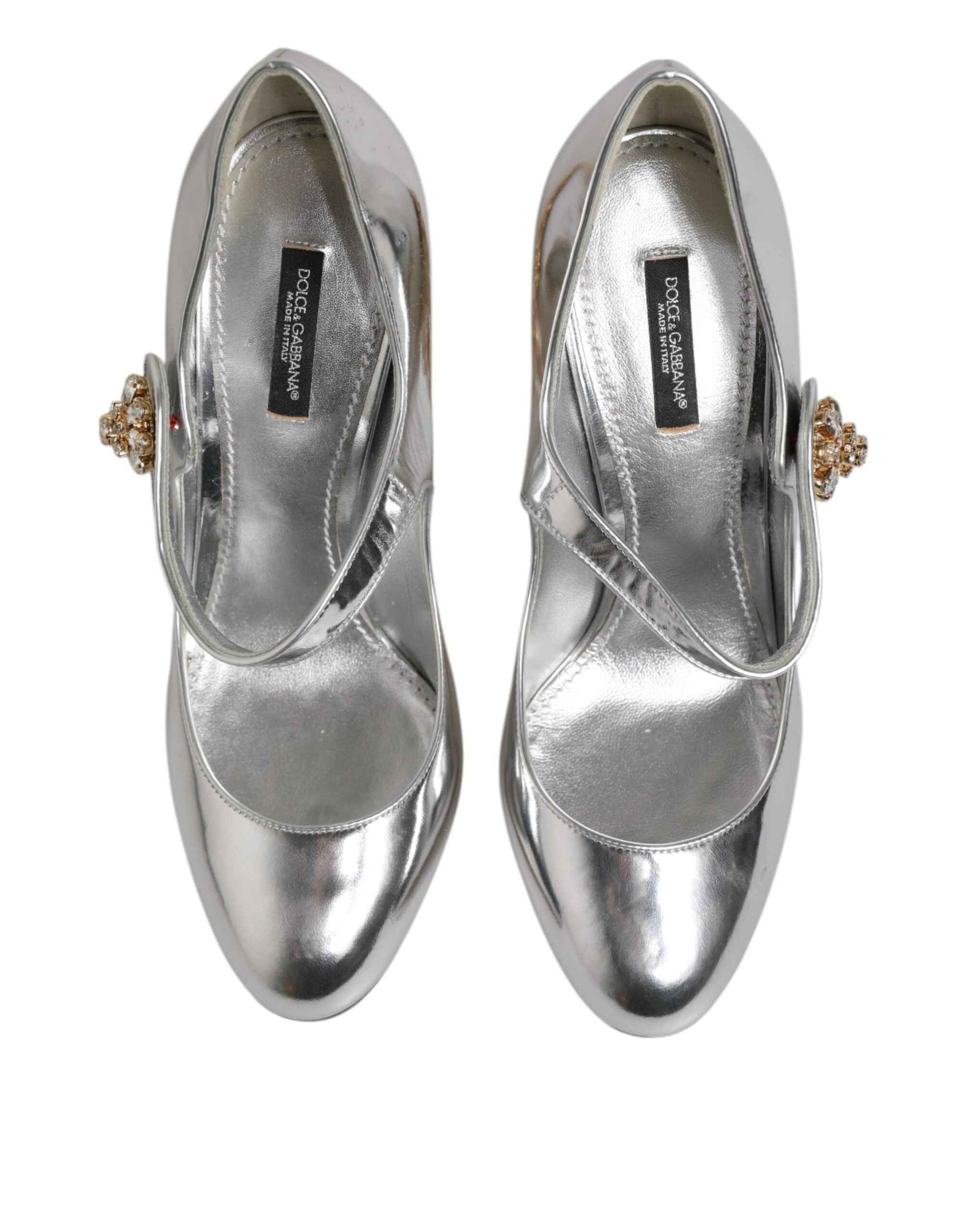 Dolce & Gabbana M Zilveren Mary Jane Pumps Kroonluchterhak