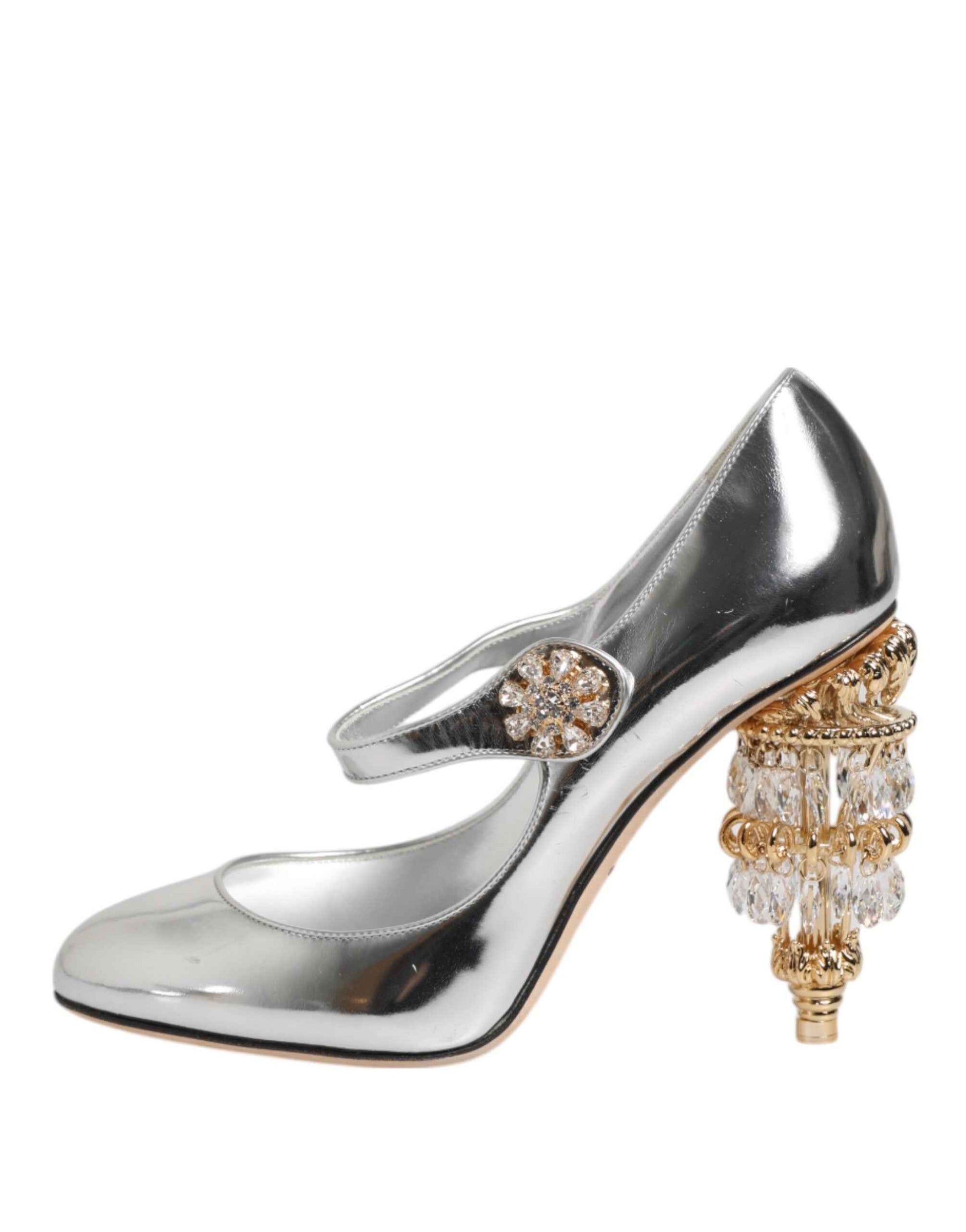 Dolce & Gabbana M Zilveren Mary Jane Pumps Kroonluchterhak