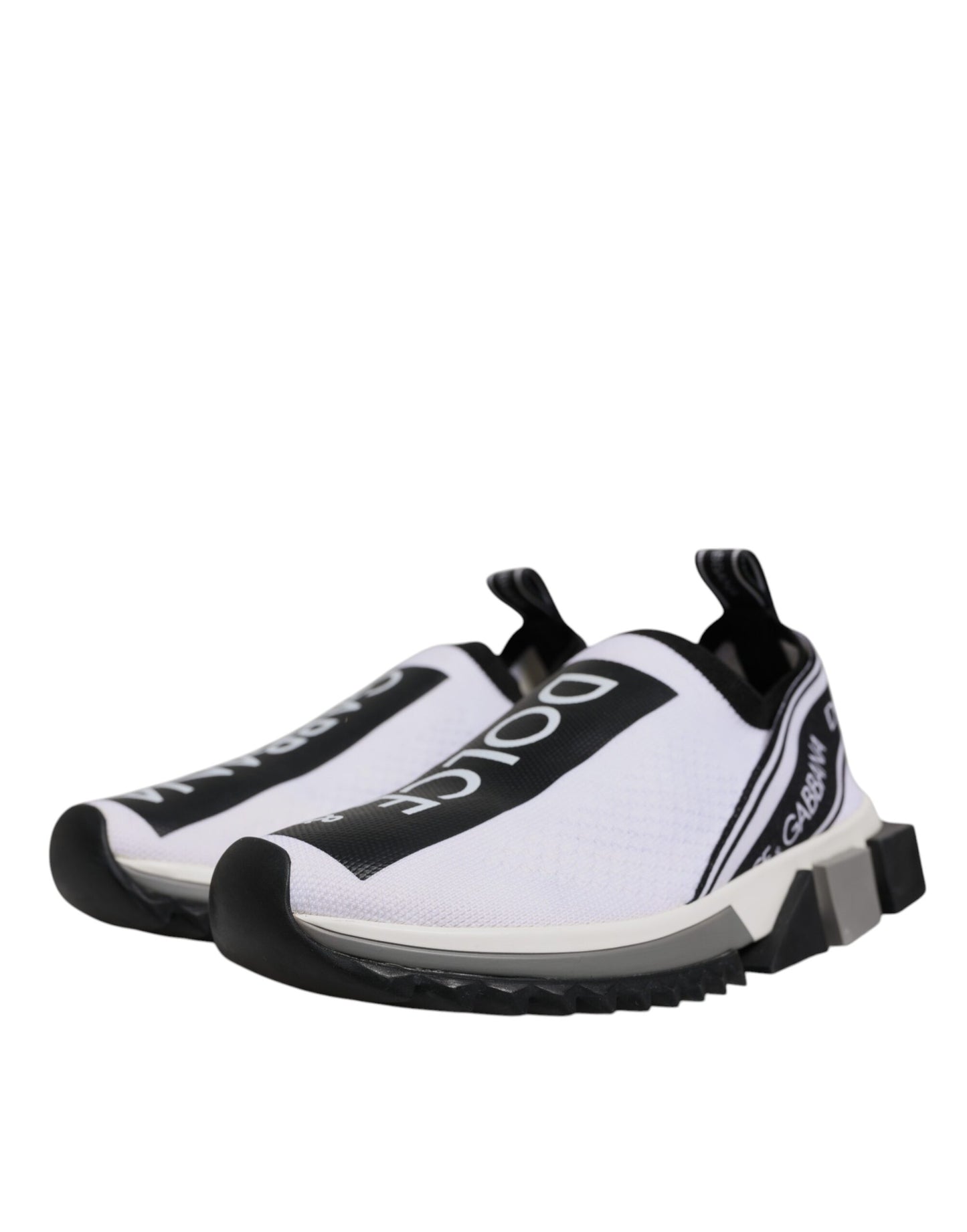 Dolce & Gabbana Low-Top Sneakers Leer Textiel – Zwart/Wit