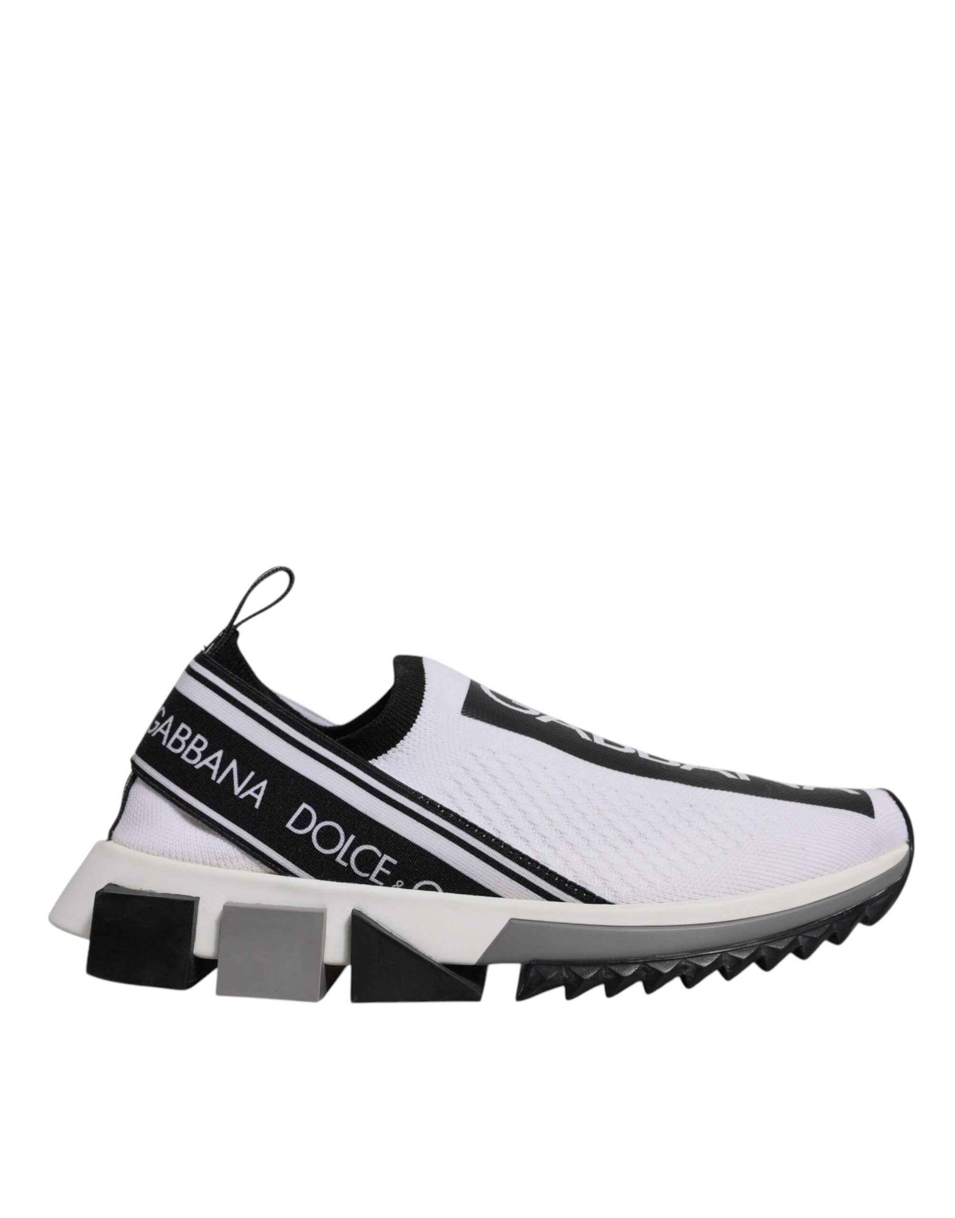 Dolce & Gabbana Low-Top Sneakers Leer Textiel – Zwart/Wit