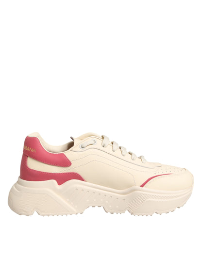 Dolce & Gabbana Daymaster Leer Sneakers – White Pink