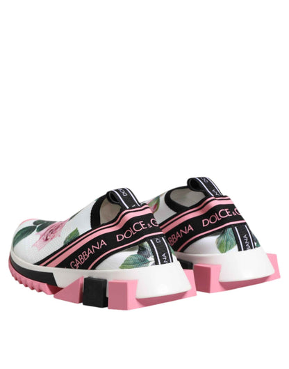 Dolce & Gabbana Sorrento Sneakers Witte Rozenprint
