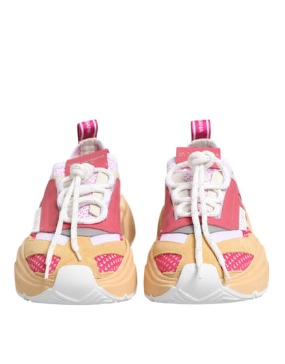 Dolce & Gabbana Daymaster Low Top Sneakers Wit En Roze