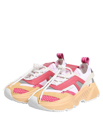 Dolce & Gabbana Daymaster Low Top Sneakers Wit En Roze