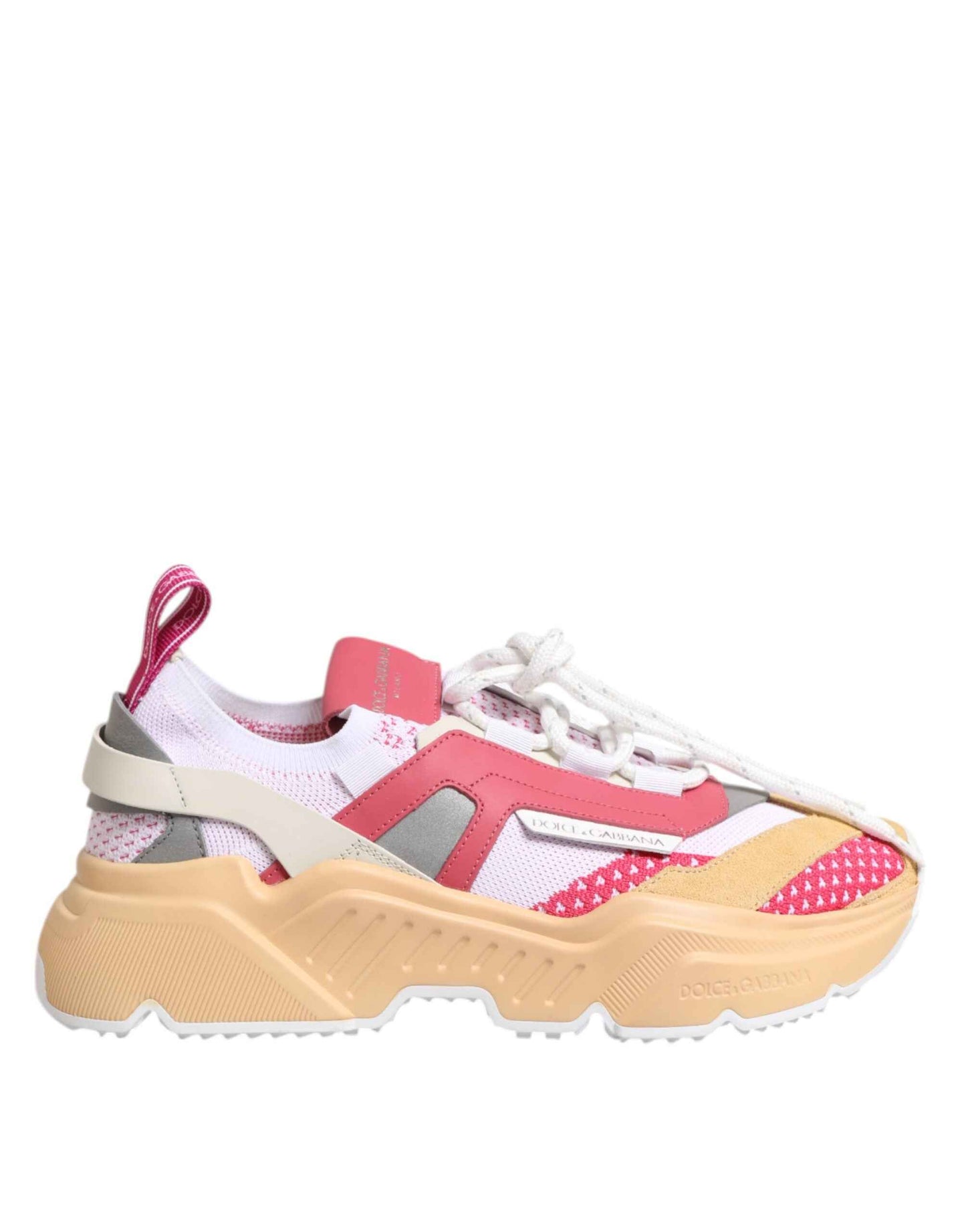 Dolce & Gabbana Daymaster Low Top Sneakers Wit En Roze