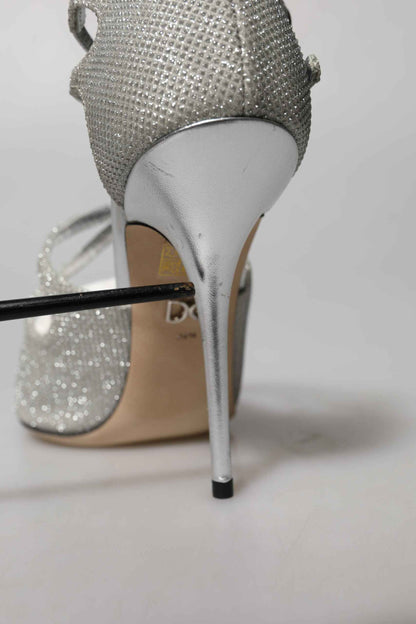 Dolce & Gabbana Open Toes Sandalen Zilveren Glans Shimmers
