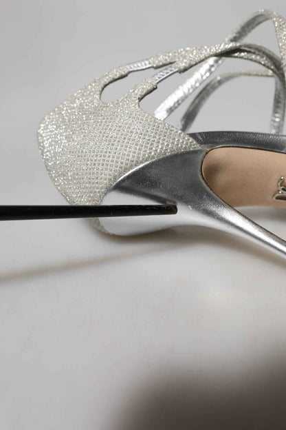 Dolce & Gabbana Open Toes Sandalen Zilveren Glans Shimmers