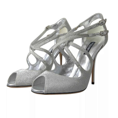 Dolce & Gabbana Open Toes Sandalen Zilveren Glans Shimmers
