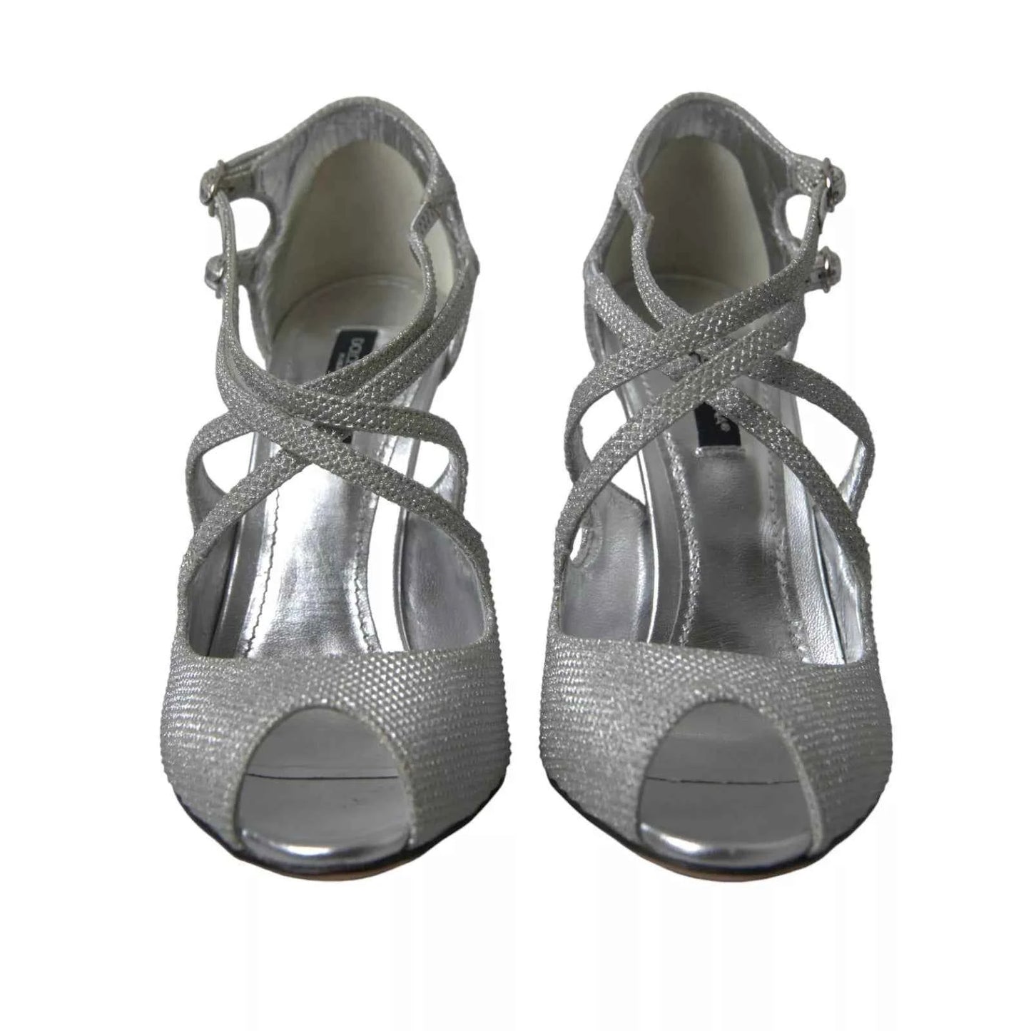 Dolce & Gabbana Open Toes Sandalen Zilveren Glans Shimmers