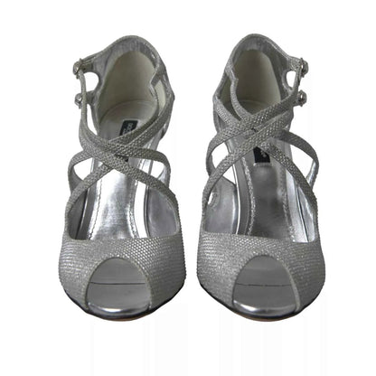 Dolce & Gabbana Open Toes Sandalen Zilveren Glans Shimmers