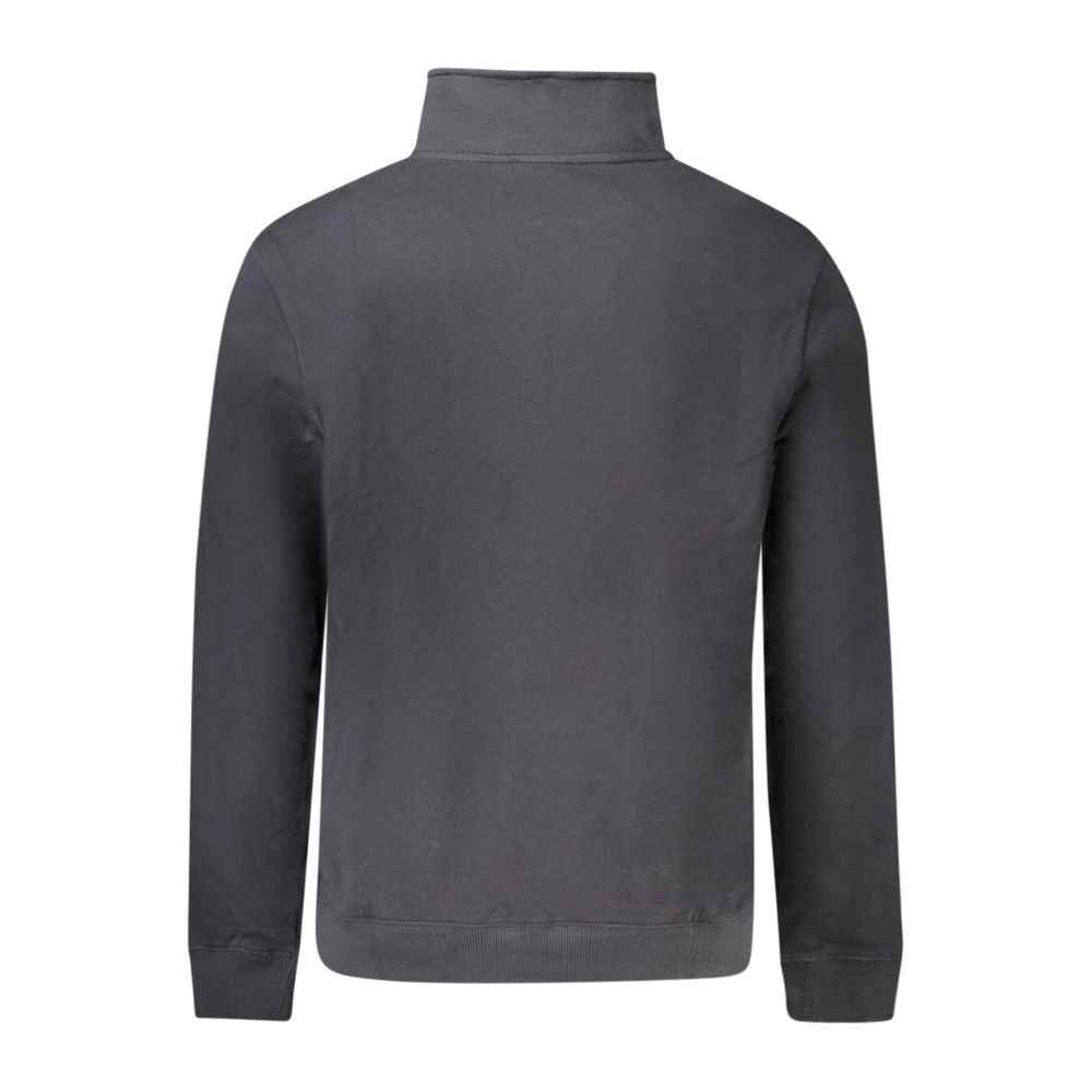 Napapijri Cotton Men Sweater Half Zip Black Logo Print