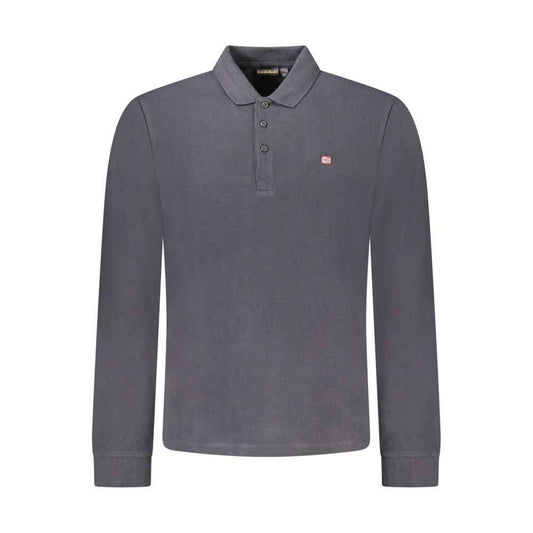 Napapijri Black Cotton Polo Shirt For Men Classic Fit