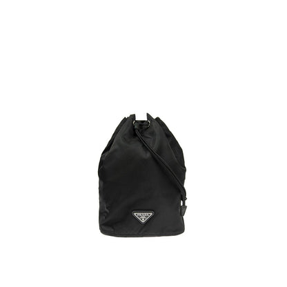 Prada Nylon And Leather Drawstring Pouch - 10 cm Width