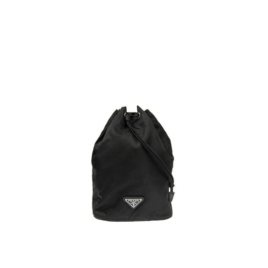 Prada Nylon And Leather Drawstring Pouch - 10 cm Width