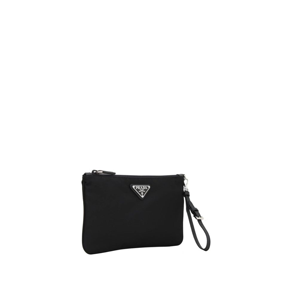 Prada Nylon Saffiano Wristlet Pouch For Women 14x25 Cm