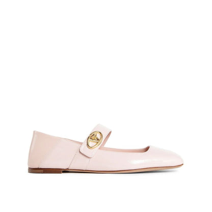 Valentino Garavani Mary Jane Ballerina Flats Lamb Leather