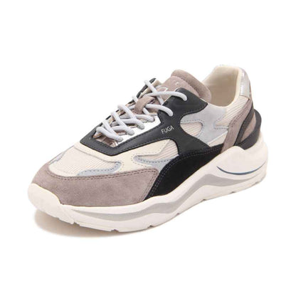 D.A.T.E Beige Leather Sneaker