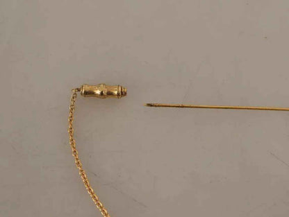Dolce & Gabbana Gold Tone 925 Sterling Silver Crystal Chain Brooch