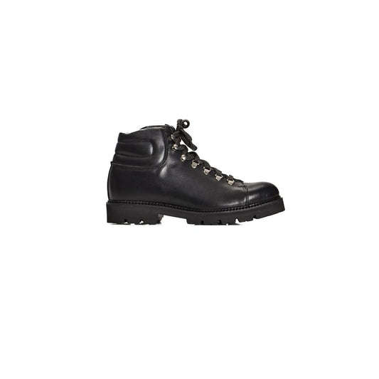 Roberto Pepe Calfskin Lace Up Boots Luxury Black Edition